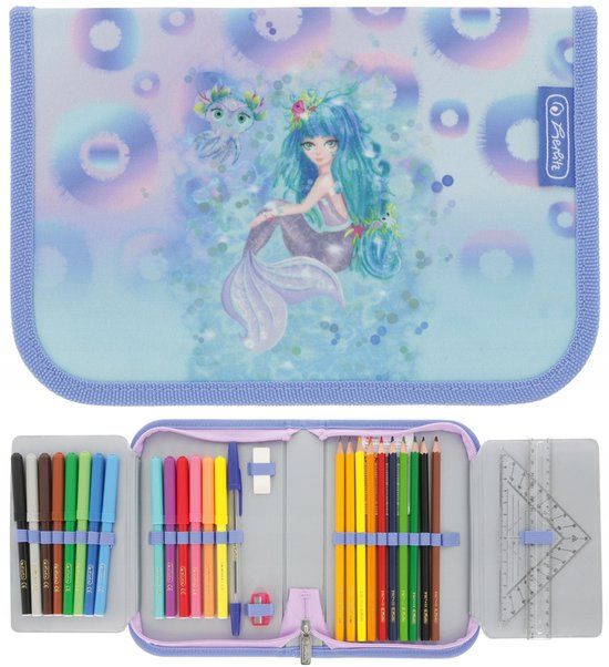 Herlitz Dubbel Etui met Inhoud Zeemeermin 31 Delen