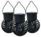 Lampes solaires à simulation de flamme, set de 3, noir, IP44