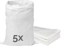 Garronda 85 x 50 cm 5 stuks Zandzakken Puinzakken Geweven Zakken Wit GD-0258