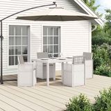 vidaXL Eettafel Set 5-delig Wit en Lichtgrijs PP