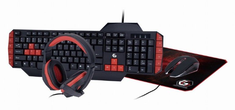 Gembird GGS-UMG4-02 - Toetsenbord - Zwart - USB - QWERTY - Inclusief Muis