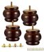 Set de 4 pieds de meuble en bois - Remplacement pour canapé et table - Noyer