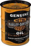 Nostalgic-Art Retro Spaarpot olievat, Harley-Davidson – Genuine Oil – Geschenkidee voor motorfans, Spaarvarken in metaal, Vintage Spaarblik, 600 ml