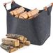 Haorui Industrial Technology Co., Ltd. Panier à bois de chauffage en feutre avec poignée en bois - Panier à bois pliable - Panier de rangement pour bois de chauffage XL - Gris foncé