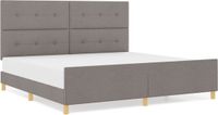 vidaXL Bedframe met hoofdeinde Taupe 200 x 200 cm Stof