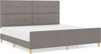 vidaXL Bedframe met hoofdeinde Taupe 200 x 200 cm Stof