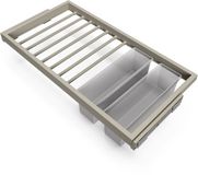 Emuca Kit de 7 pantalons, 1 tiroir et 1 cadre coulissant à fermeture douce pour armoires, réglable, module 800mm, Gris pierre