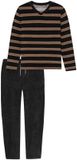 Schiesser Heren Pyjamaset Lang Stripes Zwart