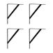 Amig - Set van 4 plankdragers, zwart, 500 x 325 mm, zware stalen plankdragers: tot 185 kg