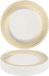 Matana – 20 assiettes à dessert en plastique, 18cm – Avec bordure dorée – Blanc