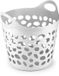 Plasticforte panier à linge/panier de rangement flexible - rond - blanc - 35 litres - D40 x H39 cm