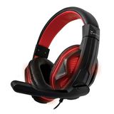 TECHMADE PC-hoofdtelefoon/gaming/met microfoon/voor consoles/pc/laptop/smartphone - rood