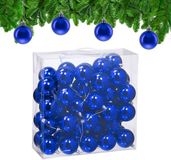 Merkloos / Sans marque Relaxdays Kerstballen Set van 50 - Ø 6 cm - Glanzend - Kunststof - Blauw