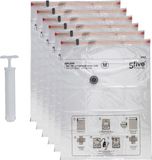 5Five Vacuumzakken set voor kleding/textiel - Vacuum opbergzakken/compressiezakken - 6x - transparant - 60 x 80 cm - met vacuumpomp