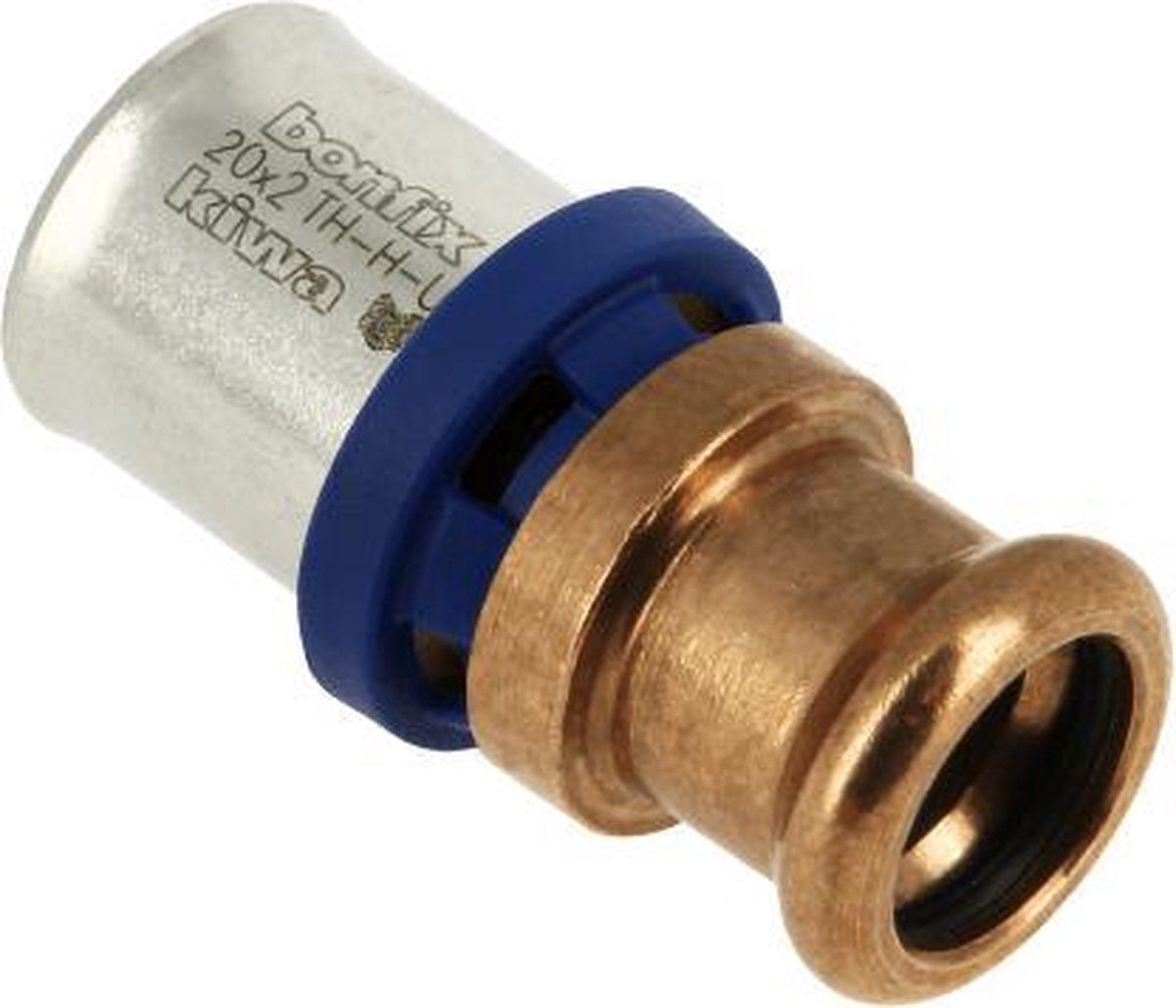 Bonfix Alu-pers - messing perskoppeling / persfitting - recht verlopend 20mm x 22mm FF