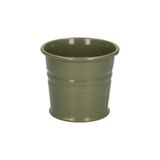 Cache-pot, zinc, vert olive, Ø7 cm
