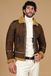 D'Arienzo Blouson mouton marron foncé veste col chemise avec boucle, Taille 48/M, Couleur Marron foncé
