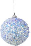 Decoris Kerstbal foam d10l10 cm wit