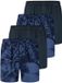Schiesser Heren boxershort 4 pack Single Jersey donkerblauw/blauw Gestreept M