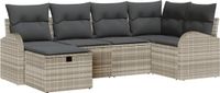 vidaXL Tuinbank Set Lichtgrijs Polyrattan