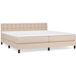 Maison Exclusive Lit à lattes avec sommier intégré, matelas couleur cappuccino, dimensions 200x200 cm, revêtement en similicuir