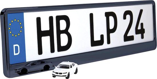 Alti Giri Kentekenplaathouder - Click - 52 x 11 cm - Hoogglans Zwart