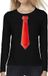 Bellatio Decorations Verkleed shirt voor dames - stropdas rood - zwart - carnaval - foute party XS