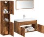 Maison Exclusive - Ensemble de meubles de salle de bain, 5 pièces, aspect bois vieilli, en panneau de fibres de bois