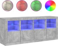 vidaXL Dressoir met LED-verlichting, betongrijs, 163x37x67 cm