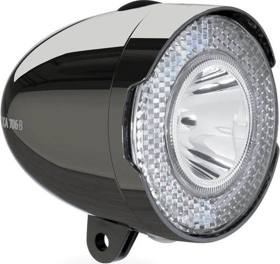 AXA 706 15 Lux LED Koplamp - Fietsverlichting op Batterij - Chrome