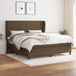 vidaXL Boxspring met matras, stof, donkerbruin, 160x200 cm