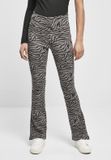 Urban Classics High Waist Zebra Boot Cut Legging Dames M Grijs/Zwart