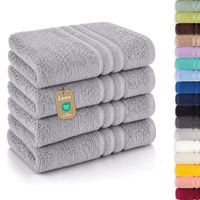 Lavea® Set van 4 Handdoeken 50x100 cm – 100% Katoenen Handdoeken – Zacht en Sterk Absorberend – Ideaal als Badhanddoeken voor Badkamer, Thuis, Hotel en Spa – Zilver