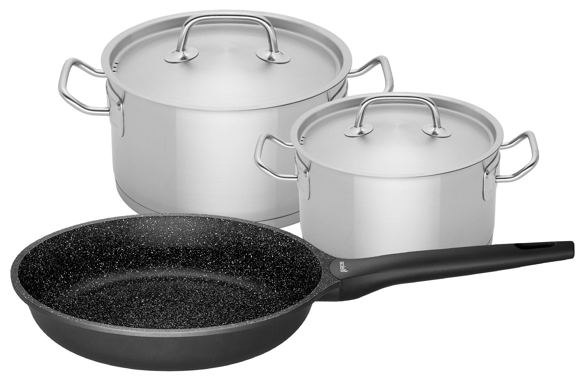 ATAG HPS103B Pannenset - 3 Stuks - Roestvrijstaal