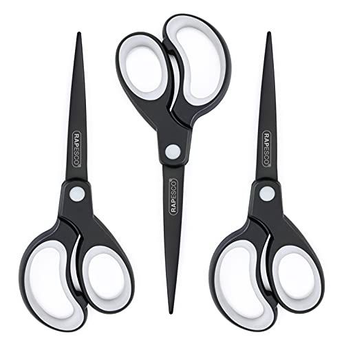 Rapesco 1597 Titanium Lichtgewicht Papierschaar - Set van 3 - Zwart/Grijs