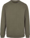 Build Your Brand Basic Crewneck Sweater met ronde hals Olive - 3XL