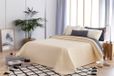 Todocama Fijne sprei met ruitpatroon, voor lente, zomer, herfst en winter, 100% microvezel, extra zacht, multifunctionele sprei, voor bedden van 120/135-230 x 260 cm, beige