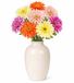 Mica Decorations Boeket Kunstbloemen Gerbera's - H60 cm - 4 kleuren mix - 8x stelen kunstbloemen - gekleurde bloemetjes