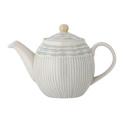 Bloomingville Maple theepot van aardewerk in de kleur blauw met een volume van 0,9 l, afmetingen: 14x16 cm, 82058612