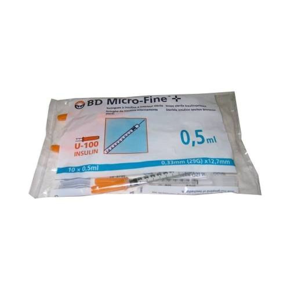 BD Microfine+ Insuline Spuit 0.5ml 29g 12.7mm - 10 stuks