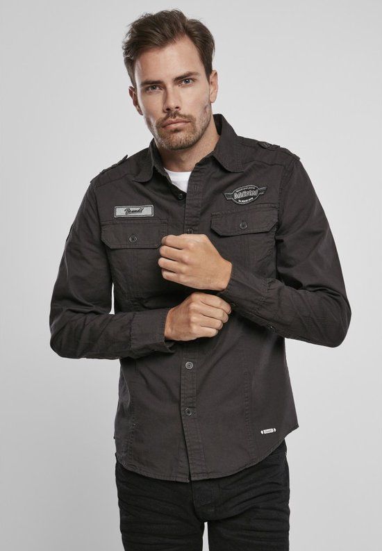 Brandit Luis Heren Longsleeve - zwart - S