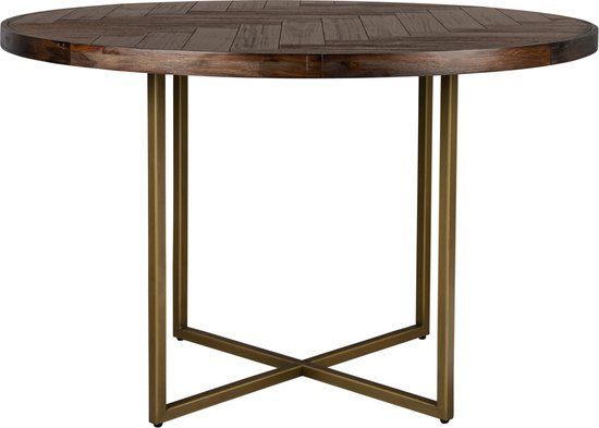Dutchbone Class Eettafel Rond 120 cm - Bruin - Retro & Vintage