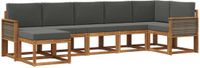 vidaXL - Hoek loungeset - 7 zitplekken - Polyester - Natuurlijk en antraciet