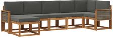 vidaXL - Hoek loungeset - 7 zitplekken - Polyester - Naturel et anthracite
