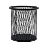 RAYLU PAPER® Bureau-organizer van metalen vlechtwerk, rond, rooster-organizer, bureau-organizer voor kantoor met 90 mm diameter (grafiet)