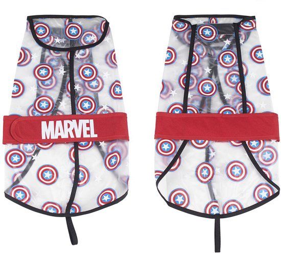 Hondenregenjas The Avengers Transparant Rood S