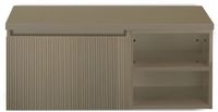 BES LED Frozen 3D Badmeubelset 100 cm - Greeplijst in Kleur - Wastafel Regaalkast met Bovenblad Olive