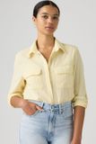 Levi's Chemisier Harlie court - Femme - L - Jaune / Pear Sorbet Dobby