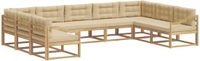 vidaXL - Buiten - bank - set - 9 - st - Wit - en - Beige