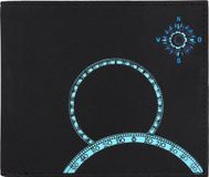 oxmox New Cryptan RFID Protect Querscheinbörse Windrose Print Cyan Black zwart